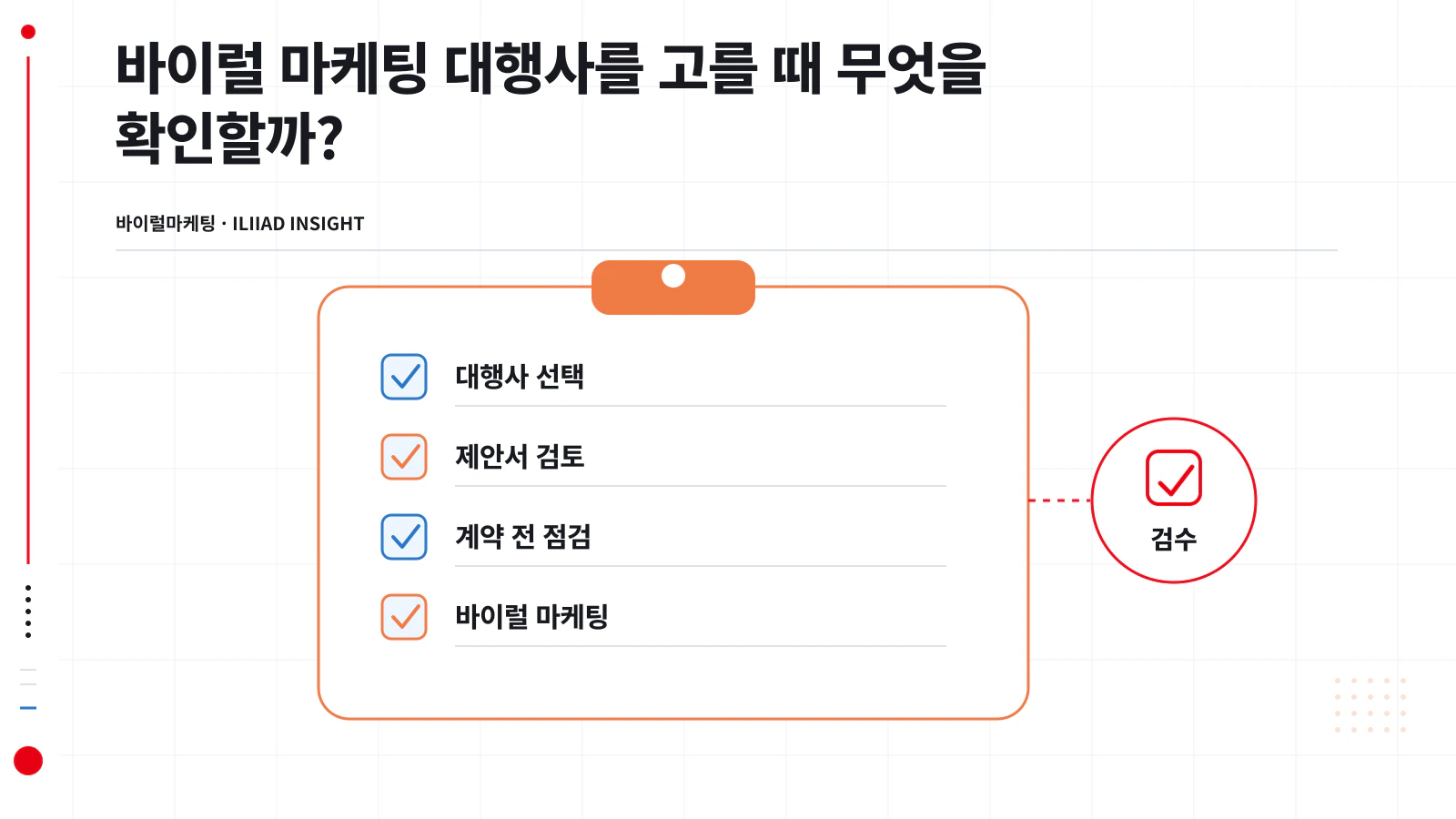 대행사 제안서에서 확인해야 할 항목을 정리한 점검표